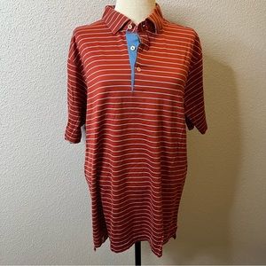 Peter Millar Striped Golf Polo Shirt, L